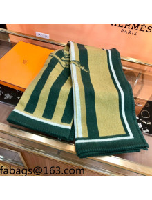 Hermes Wool Cashmere Blanket 165x135cm Green 2021 21100732