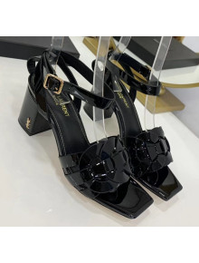 Saint Laurent Patent Leather Sandal With 6.5cm Heel Black 2020