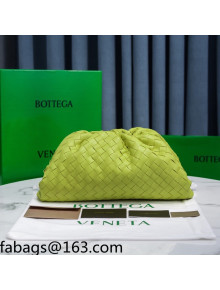 Bottega Veneta The Large Pouch Clutch in Woven Lambskin Kiwi Green 2021 22