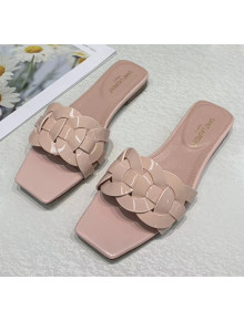 Saint Laurent Patent Leather Flat Sandal Pink 2020