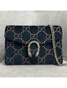Gucci Dionysus GG Velvet Mini Chain Wallet 401231 Dark Blue  2018