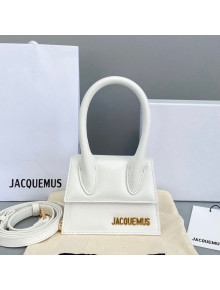 Jacquemus Le Chiquito Mini Top Handle Bag in Smooth Leather White 2021