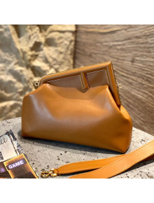 Fendi First Medium Leather Bag Caramel Brown 2021 80018L