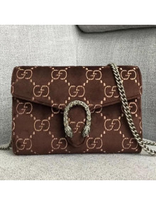 Gucci Dionysus GG Velvet Mini Chain Wallet 401231 Brown 2018
