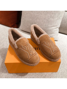 Louis Vuitton Frontrow Wool LV Flat Loafers Brown 2020