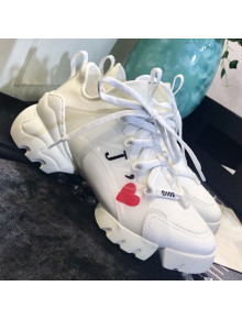 Dior J'Adior Neoprene Heart D-Connect Sneakers White 2019
