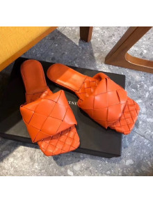 Bottega Veneta Lambskin BV LIDO Flat Sandals Orange 2020