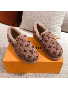 Louis Vuitton Frontrow Wool LV Flat Loafers Light Brown 2020