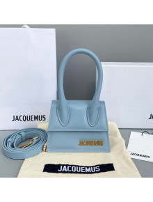 Jacquemus Le Chiquito Mini Top Handle Bag in Smooth Leather Blue 2021