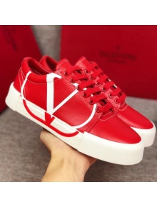 Valentino VLogo Calfskin Low-Top Sneakers Red 2019