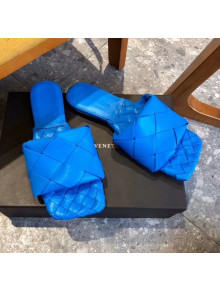 Bottega Veneta Lambskin BV LIDO Flat Sandals Blue 2020