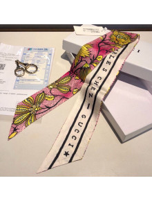 Gucci Flora Print Bandeau Scarf 5x85cm Pink 2021