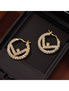 Fendi Crystal FF Hoop Earrings 2021 110910