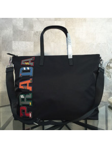Prada Nylon Logo Top Handle Bag 2VG024 Black/Multicolor 2019