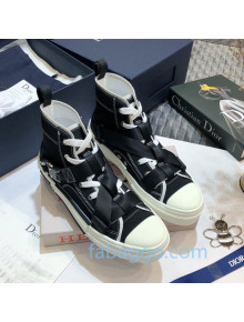 Dior B23 Nylon High-top Sneakers with Cross Straps Black 2020 (For Women and Men)