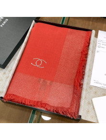 Chanel Cashmere Scarf 140x140cm Red 2021 21100745