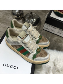 Gucci Women's Screener Leather Sneaker ‎570442 Beige 2019