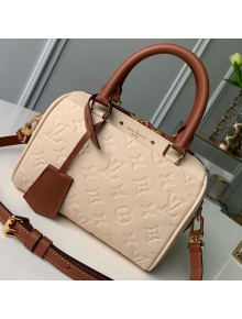 Louis Vuitton Monogram Empreinte Leather Speedy Bandouliere 20 M42397 Cream White 2019