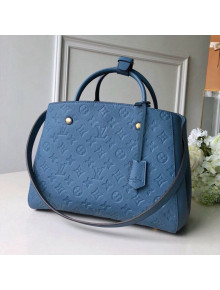 Louis Vuitton Montaigne MM Bag in Monogram Empreinte Embossed Leather M41048 Blue 2021