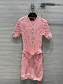 Chanel Knit Dress Pink 2022 031214