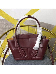 Bottega Veneta Arco Mini Bag in Smooth Maxi Woven Calfskin Burgundy 2019
