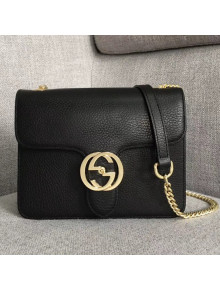 Gucci GG Leather Small Shoulder Bag 510304 Black 2018