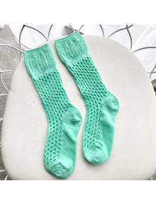 Dior Mesh Medium-High Socks Light Green 2020