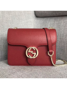 Gucci GG Leather Small Shoulder Bag 510304 Red 2018