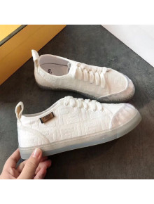 Fendi FF Canvas and PVC Low-Top Sneakers with Label White 2020