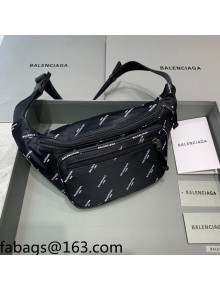 Balenciaga Logo Canvas Belt Bag Black 2021 16