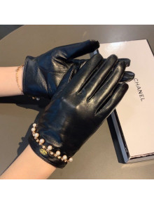 Chanel Lambskin Cashmere Gloves with Pearl Charm 28 2020