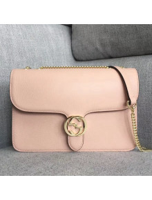 Gucci GG Leather Medium Shoulder Bag 510303 Pink 2018