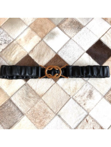 Bottega Veneta Lambskin Belt 40mm with Saddle Buckle Black 2019