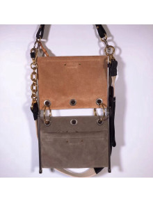 Chloe Calf Leather Double Roy Bag Tan/Gray 2018
