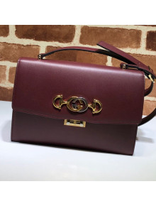 Gucci Zumi Smooth Leather Small Shoulder Bag 576388 Burgundy 2019