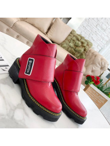 Louis Vuitton LV Beaubourg Padded Strap Ankle Boots Red 2021