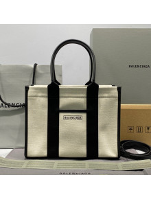 Balenciaga Hardware Small Tote Bag in White Cotton Canvas 2021