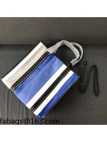 Balenciaga Bazar Striped Shopper Small Shopping Bag Blue 2021