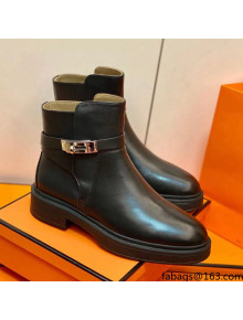 Hermes Calfskin Kelly Ankle Boot Black 2021 Top Quality (Pure Handmade)
