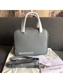 Balen...ga Calfskin Small Triangle Square Shoulder Bag Gray 2018