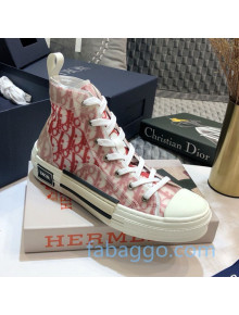 Dior B23 High-top Sneakers in Red Oblique Canvas 20 2020 (For Women and Men)