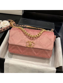Chanel 19 Quilted Velvet Small Flap Bag AS1160 Pink 2019