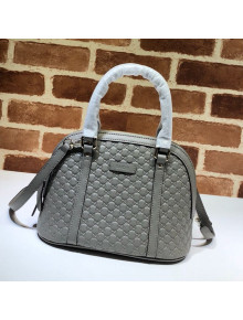Gucci GG Leather Small Top Handle Bag 449654 Grey 2020