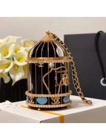 Chanel Metal Birdcage Shaped Evening Clutch AS1941 Gold/Black 2020