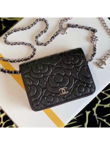 Chanel Camellia Grained Calfskin Belt Bag AP1770 Black 2020