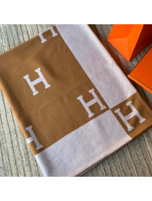 Hermes Classic Wool Cashmere Blanket 140x170cm Camel Brown 2020 05