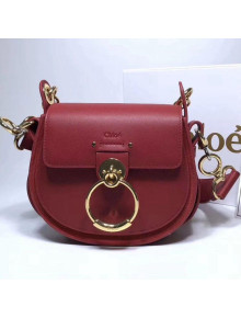 Chloe Small Tess Bag in Shiny & Suede Calfskin Red 2018