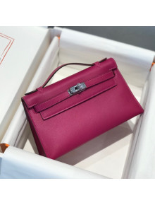 Hermes Kelly Pochette Bag 22cm Rose Purple/Silver 2022 22
