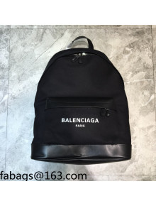Balenciaga Navy Canvas Large Backpack Black 2021 10