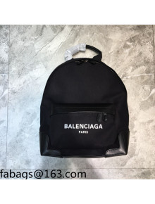 Balenciaga Navy Canvas Small Backpack Black 2021 12